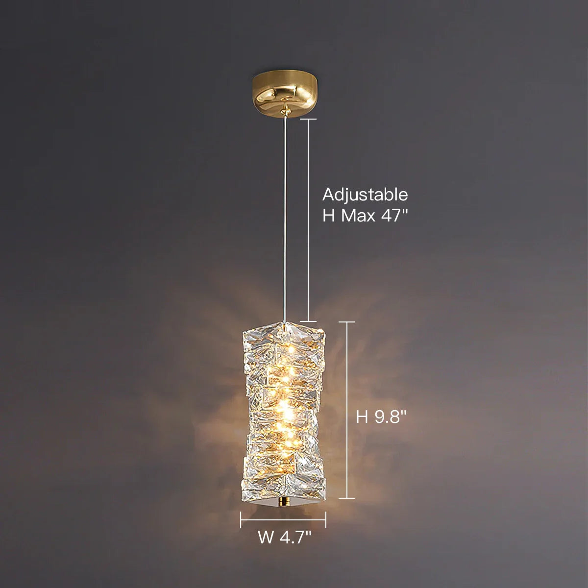 Suspension Cristal Empilé Bloc de glace LED Or Chrome Lampe d'ambiance Bar Salle à manger Moderne | Restfield
