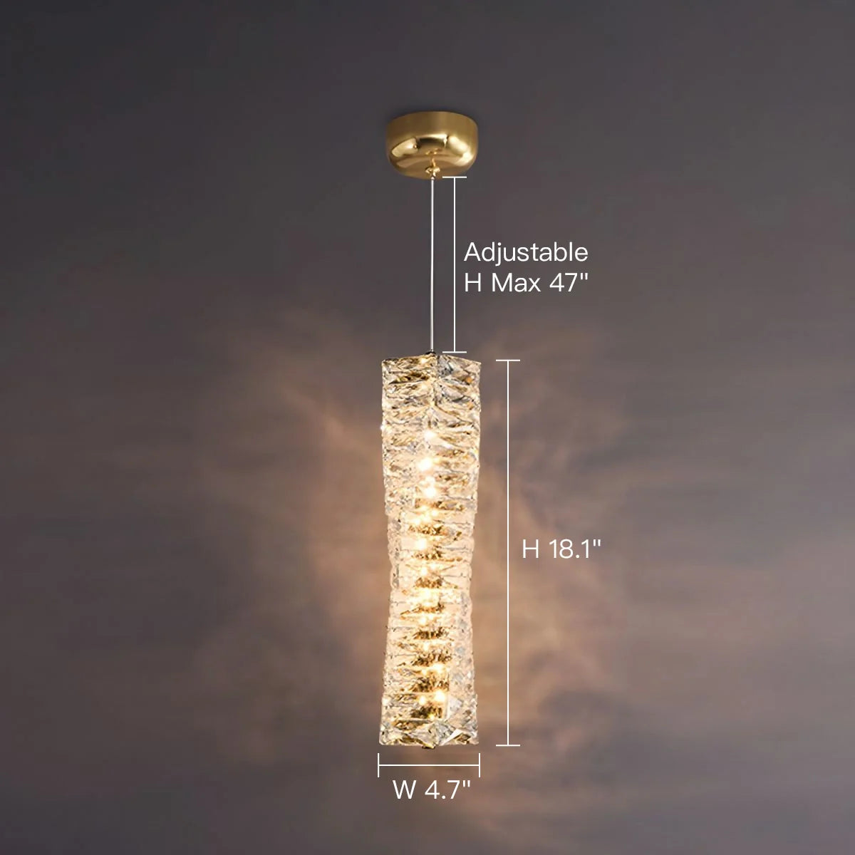 Suspension Cristal Empilé Bloc de glace LED Or Chrome Lampe d'ambiance Bar Salle à manger Moderne | Restfield