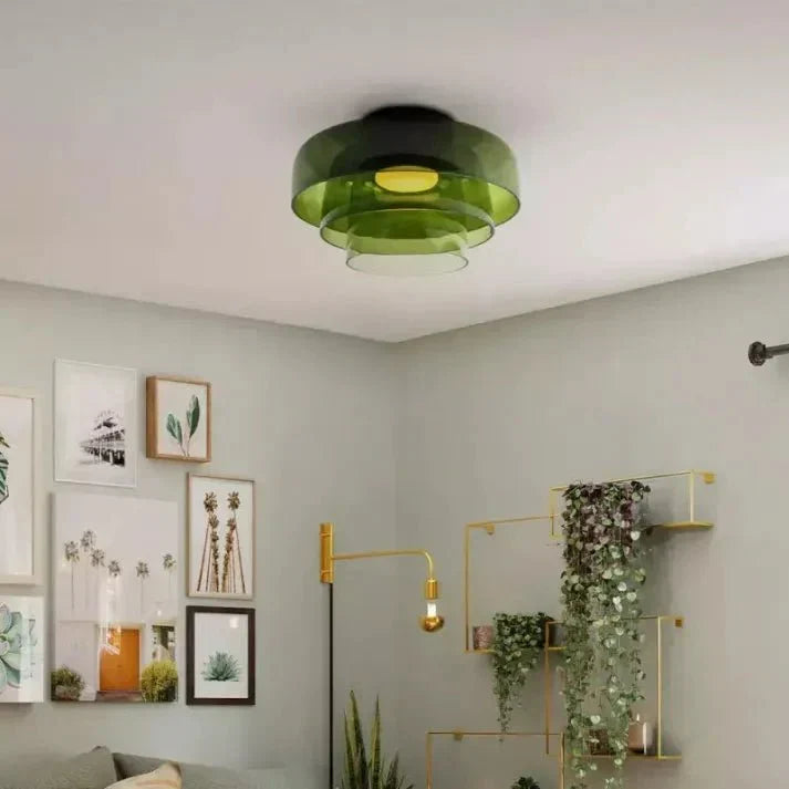 Moderne dreifarbige LED-Glas-Deckenleuchte im skandinavischen Design für Esszimmer und Wohnzimmer, Schlafzimmerbeleuchtung | Sansoti