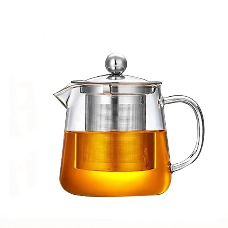 Glasteekanne mit Edelstahl-Teesieb 550 ml 950 ml 1300 ml Hitzebeständiges Borosilikatglas Transparent Tee zubereiten | Sansoti