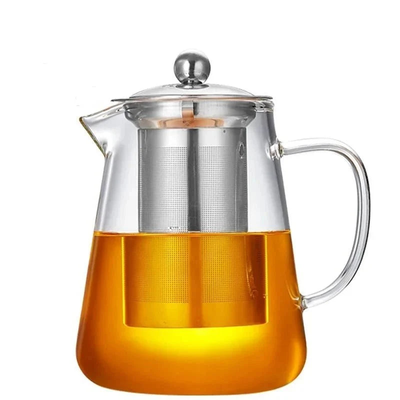Glasteekanne mit Edelstahl-Teesieb 550 ml 950 ml 1300 ml Hitzebeständiges Borosilikatglas Transparent Tee zubereiten | Sansoti