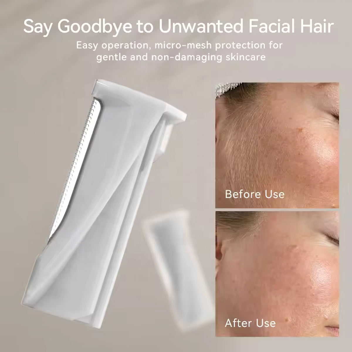 Sonic Dermaplaning Device with LED Lighting for Facial Care, Exfoliation, and Skin Improvement at Home | Sansoti