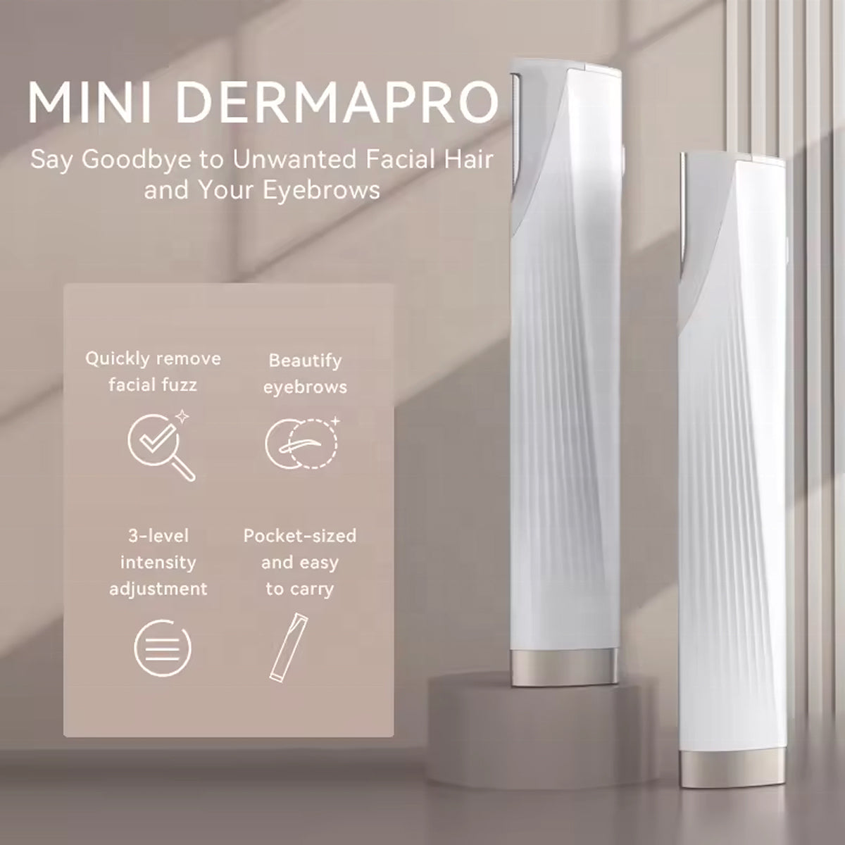 Sonic Dermaplaning Device with LED Lighting for Facial Care, Exfoliation, and Skin Improvement at Home | Sansoti