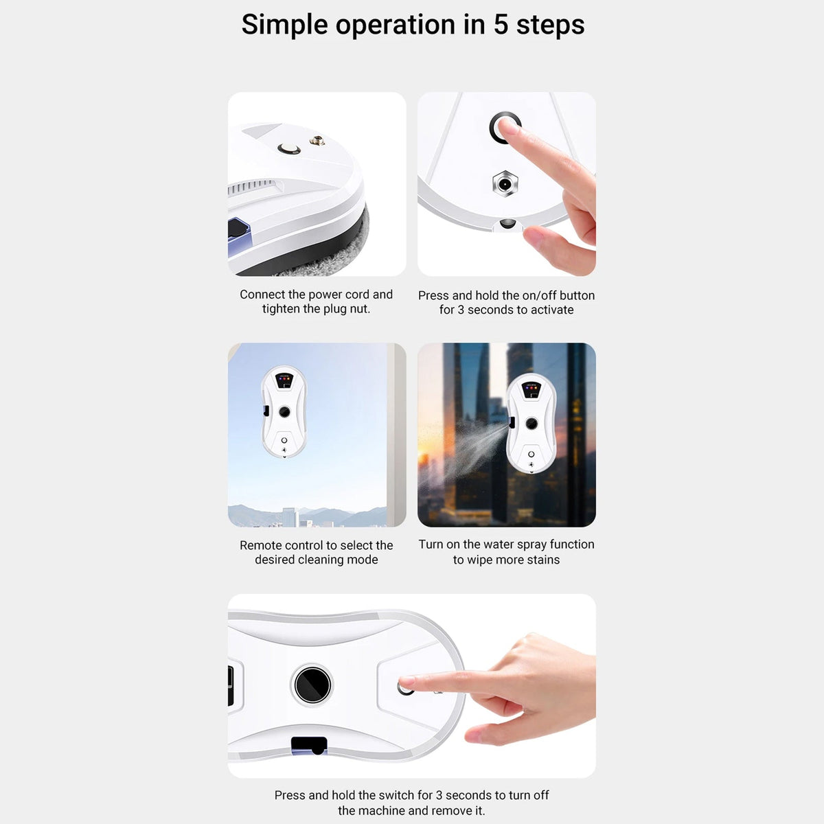 Automatic Window-Cleaning Robot with AI Control and Water-Spray Technology for a Streak-Free Result | Sansoti