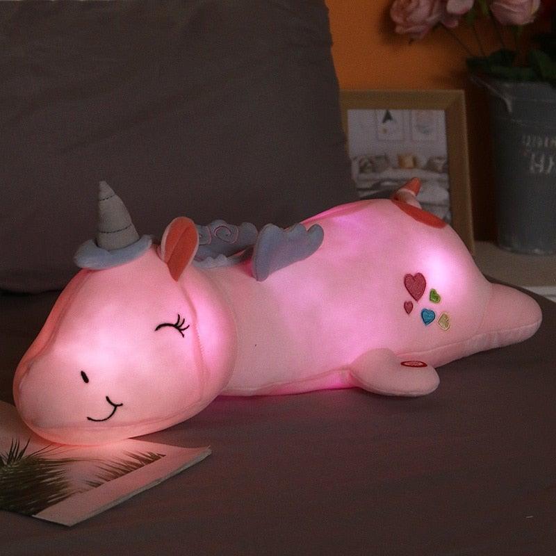 Glowing Plush Unicorn with LED Lighting 60cm Plush Night Light Toy for Children's Bedroom | Sansoti
