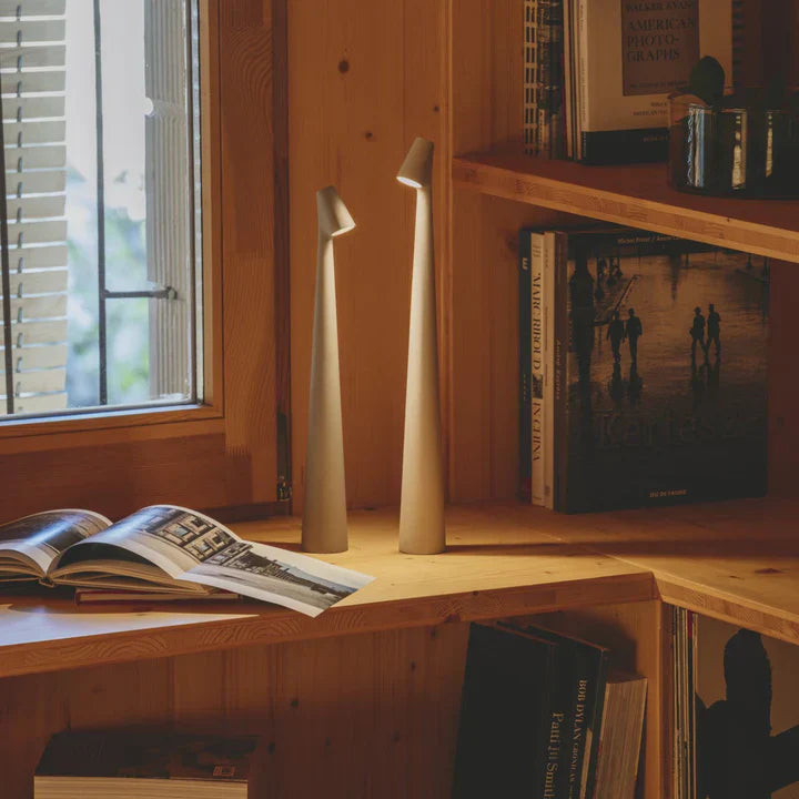 Rechargeable Table Lamp with Dimmable Warm Light and Touch Control | Aluminum Designer Lamp for Indoor and Outdoor | 20 Hours Usage Time | Sansoti