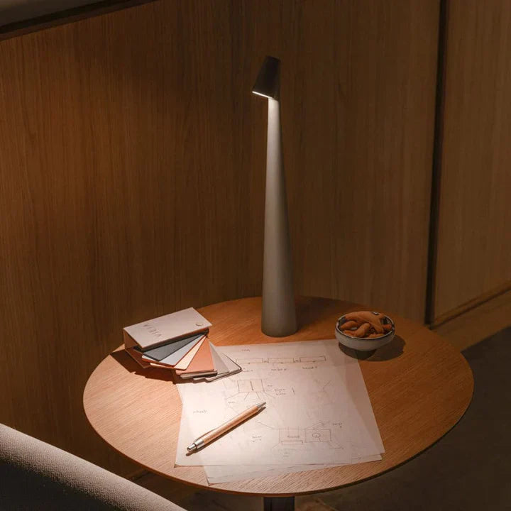Rechargeable Table Lamp with Dimmable Warm Light and Touch Control | Aluminum Designer Lamp for Indoor and Outdoor | 20 Hours Usage Time | Sansoti