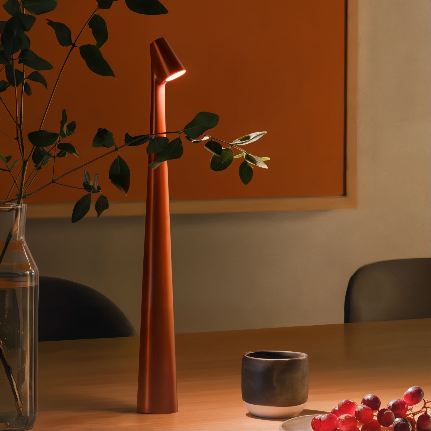 Rechargeable Table Lamp with Dimmable Warm Light and Touch Control | Aluminum Designer Lamp for Indoor and Outdoor | 20 Hours Usage Time | Sansoti