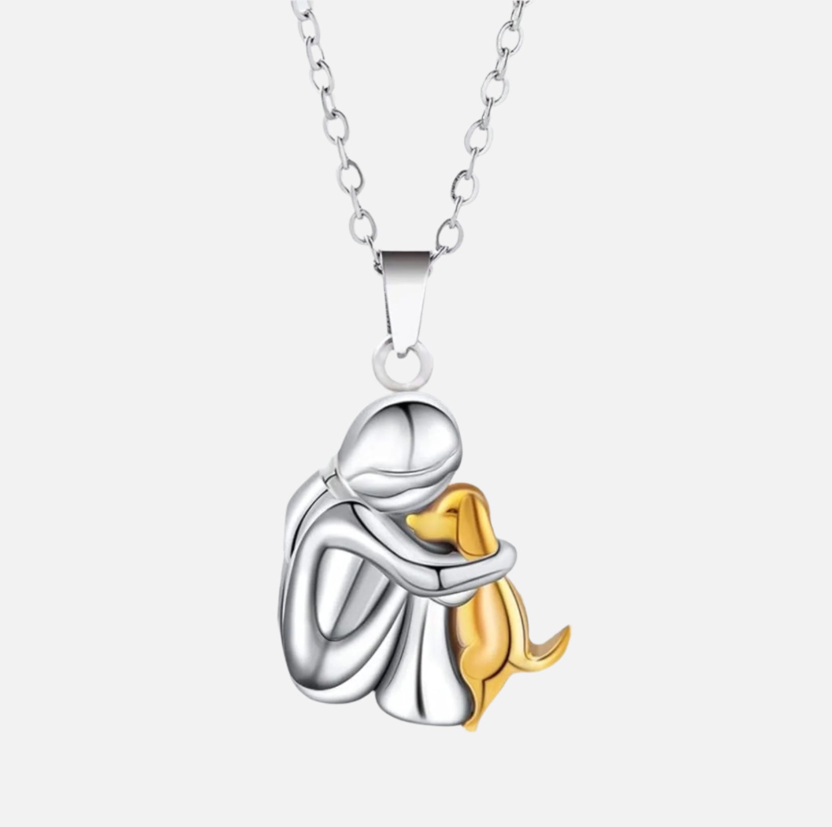 Knuffelige Omarming Ketting Symboliek Hond Kat Vrouw Man Goud Zwart Rosé | Sansoti