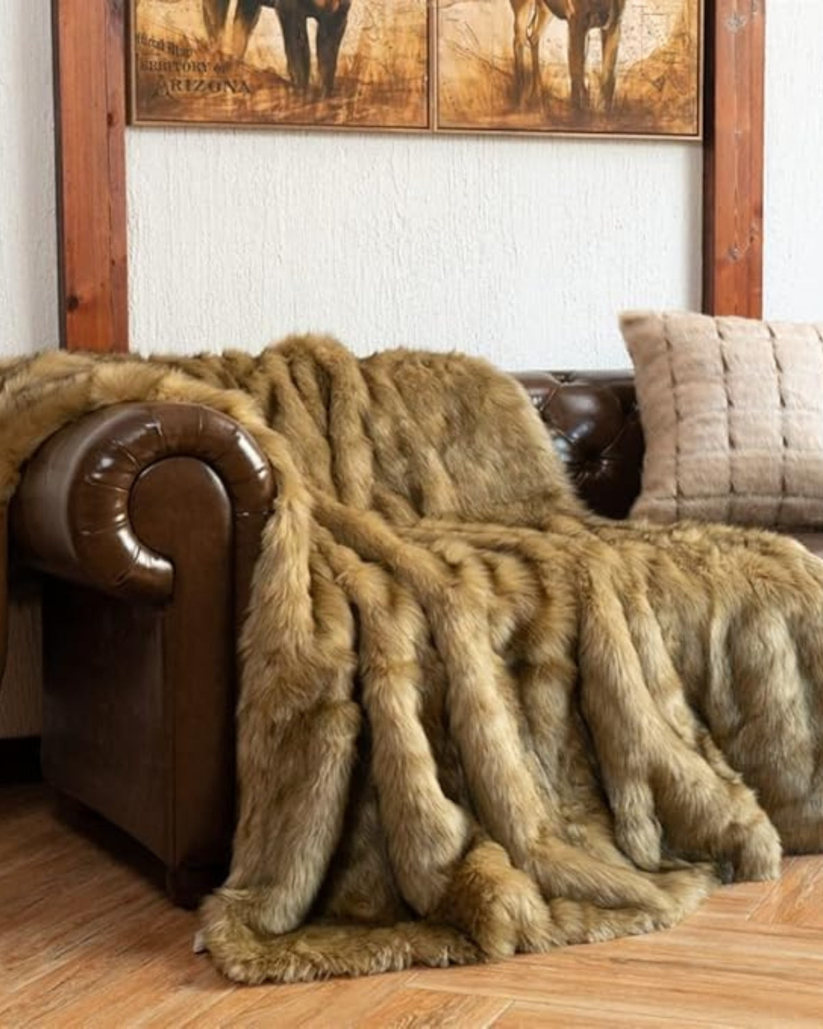 Imitatiebont Plaid 127x152cm of 150x200cm Wit Bruin Grijs Goud Scandinavische Woonkamer Slaapkamer Decoratieve Luxe Zachte Textiel Premium Woondeken | Sansoti