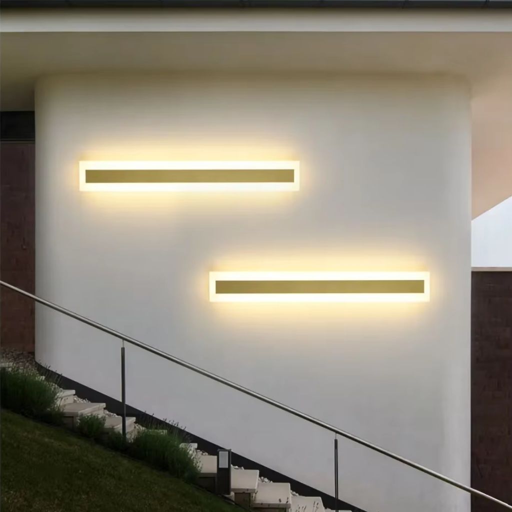 LED-Außenwandlampe Gold IP65 Wasserdicht Dimmbar 30–120 cm Lineares Design Moderne Fassadenbeleuchtung Gartenbeleuchtung Terrasse | Sansoti