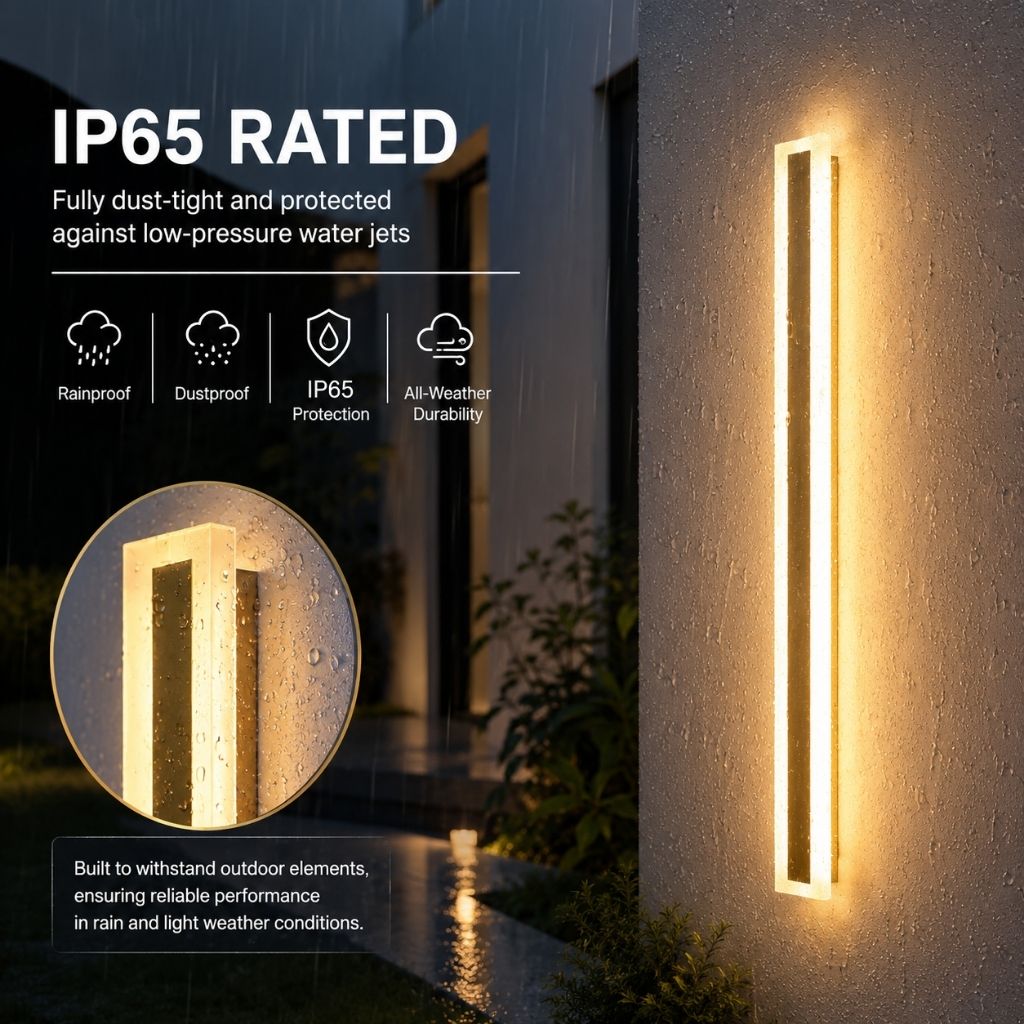 LED-Außenwandlampe Gold IP65 Wasserdicht Dimmbar 30–120 cm Lineares Design Moderne Fassadenbeleuchtung Gartenbeleuchtung Terrasse | Sansoti