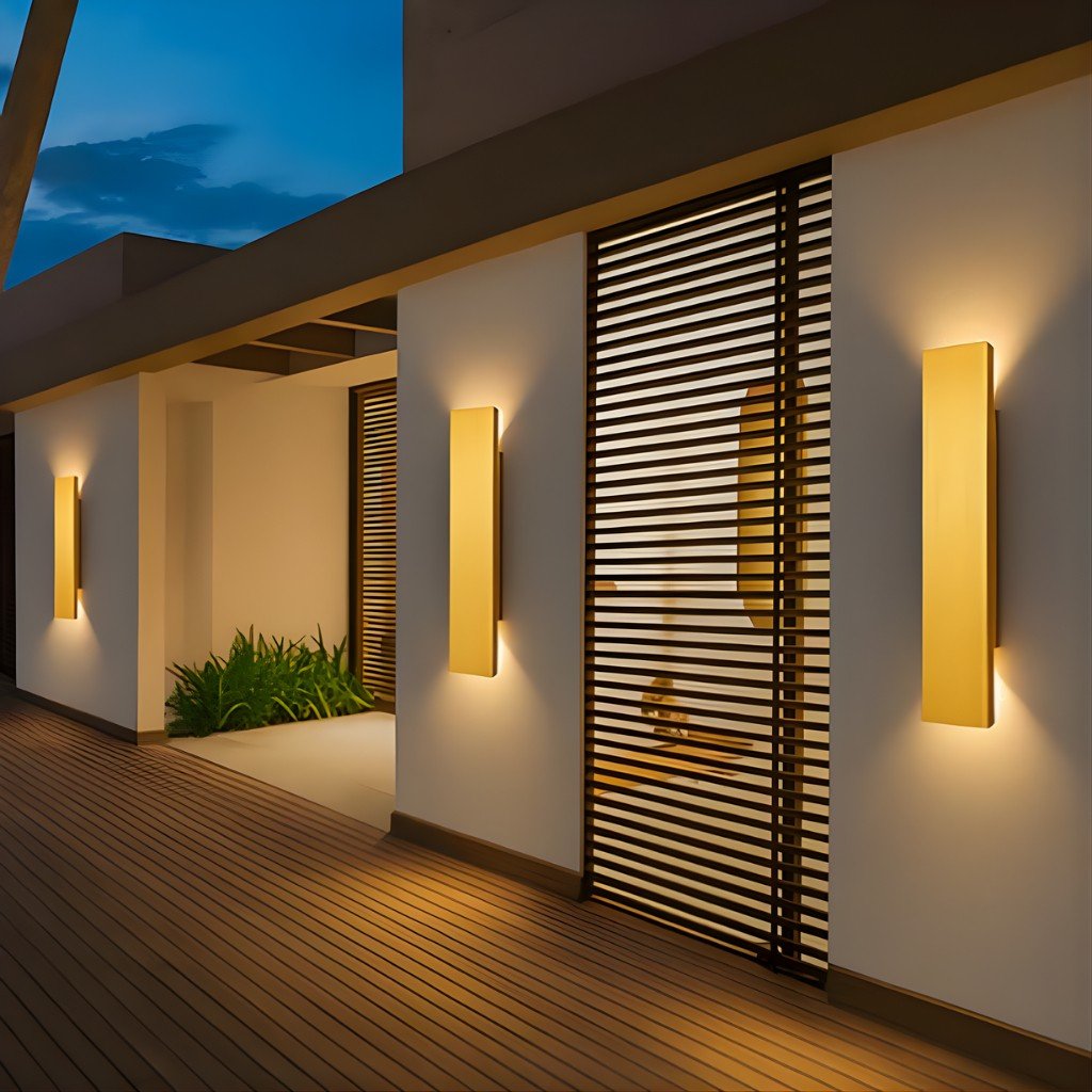 Aluminium-Wandleuchte in Goldoptik, IP65 wasserdichte LED-Außenbeleuchtung für Garten, Balkon und Terrasse, 6 W, 18 W, 24 W | Sansoti