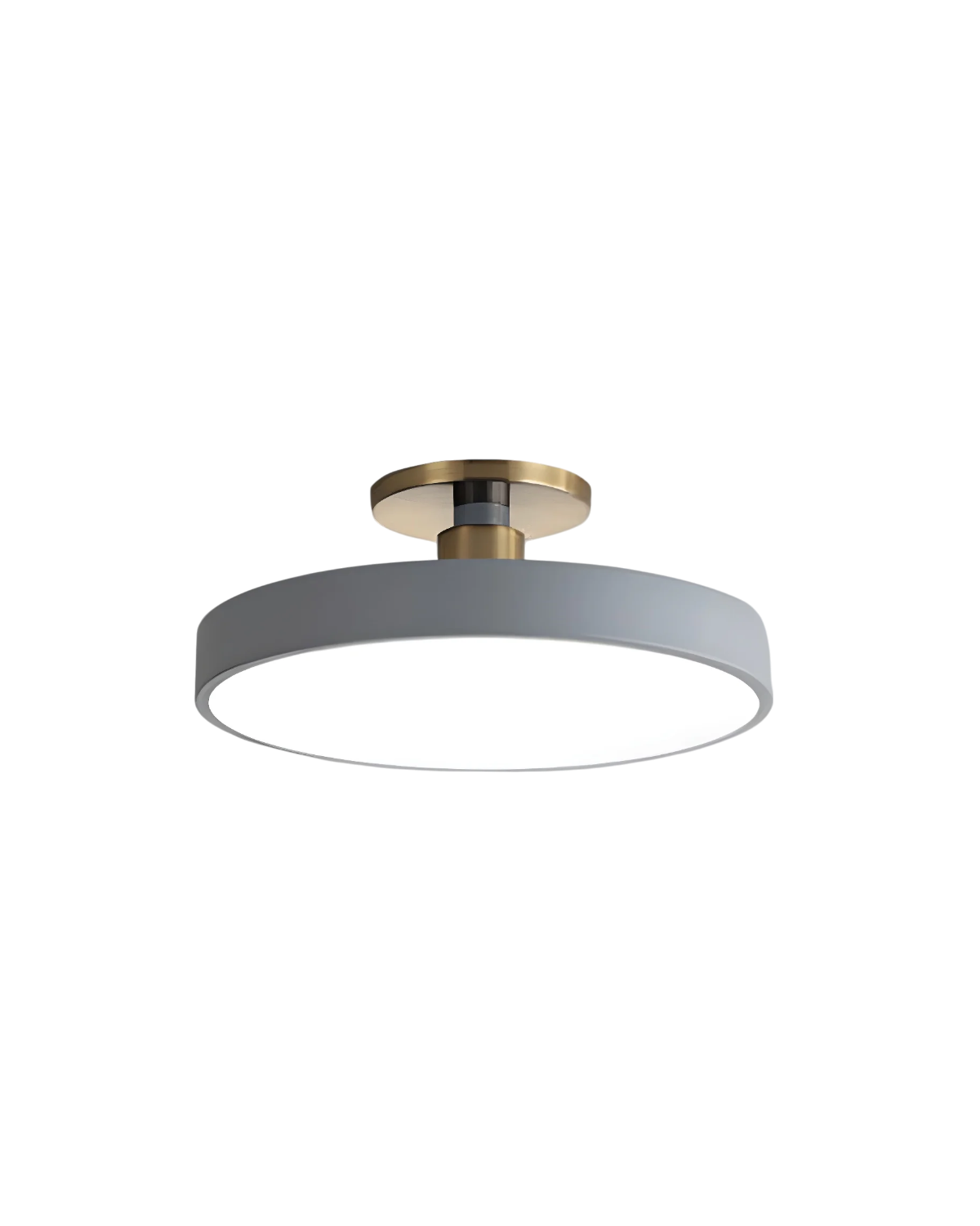 Moderne runde Deckenleuchte mit Gold-Detail und Acryl-Diffusor – minimalistische Semi Flush Design-Beleuchtung für Wohnzimmer und Schlafzimmer | Restfield