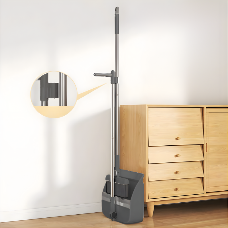 Sweeping Set Adjustable Handle & Rotating Broom Space-Saving Foldable Household Cleaning Tool | Sansoti