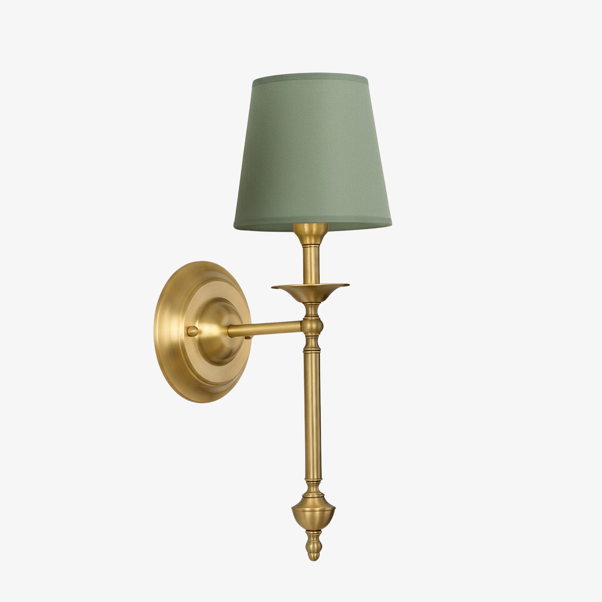 Stoffen Wandlamp met Vintage Koperen Afwerking – Sfeervolle Verlichting voor Hal, Slaapkamer en Woonkamer | Sansoti