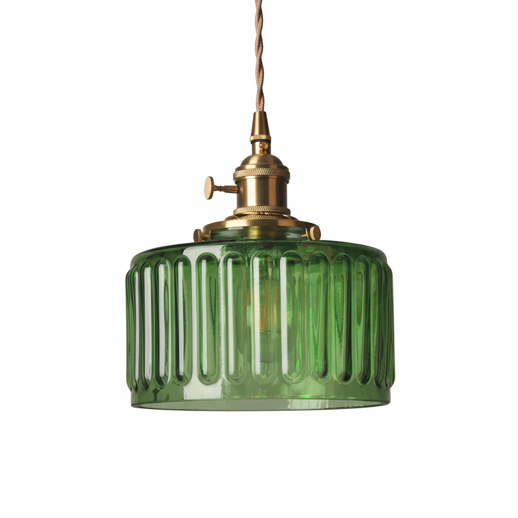 Crystal Glass Pendant Light Cylindrical Shape Adjustable Height Vintage Style Living Room Dining Room Hallway Ambient Lighting | Sansoti