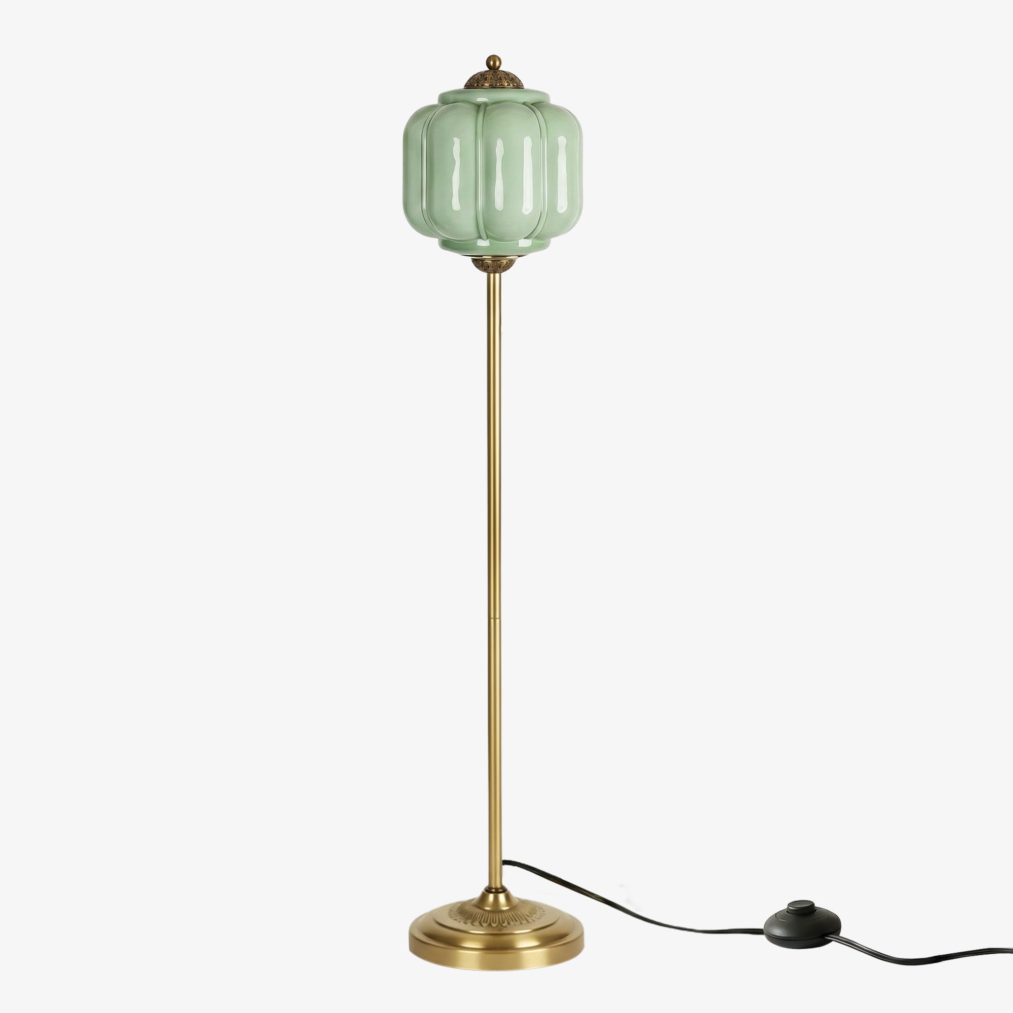 Decoratieve Glazen Pompoen Vloerlamp Retro Organische Stijl Woonkamer Staande Lamp | Sansoti