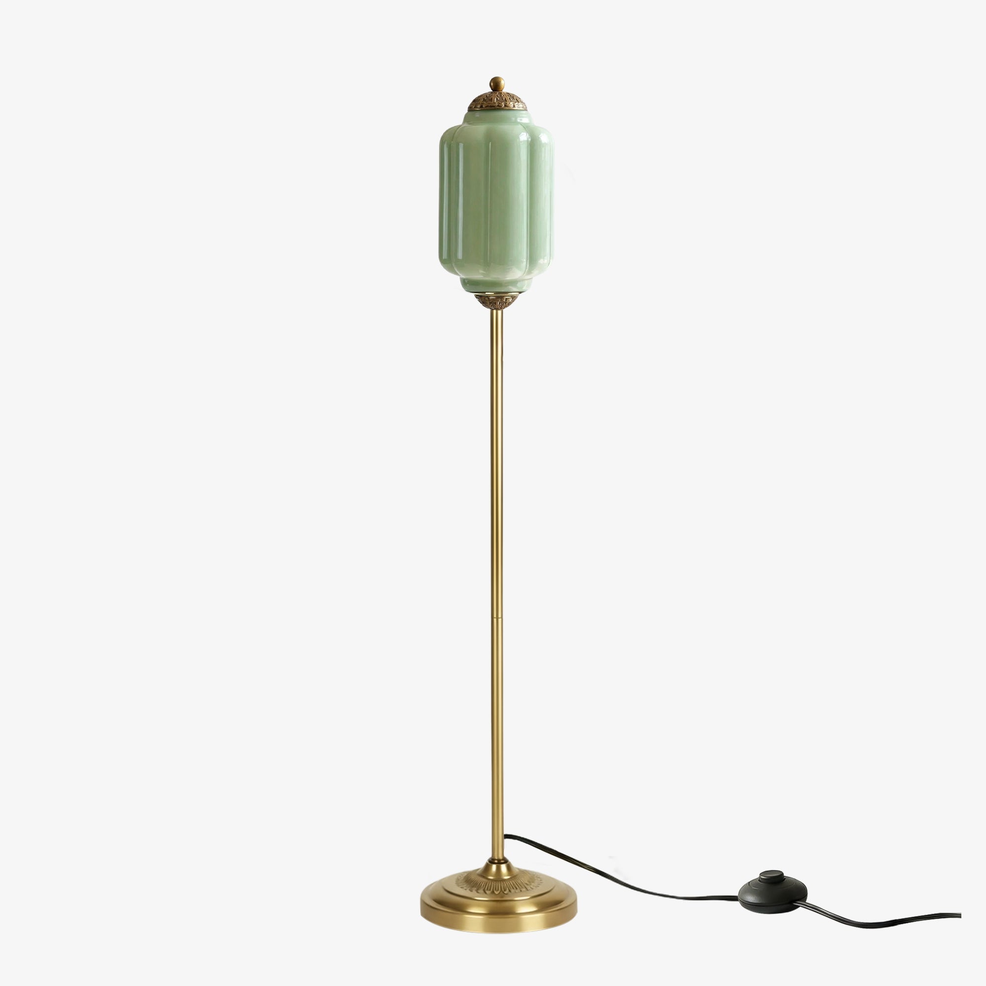 Decoratieve Glazen Pompoen Vloerlamp Retro Organische Stijl Woonkamer Staande Lamp | Sansoti