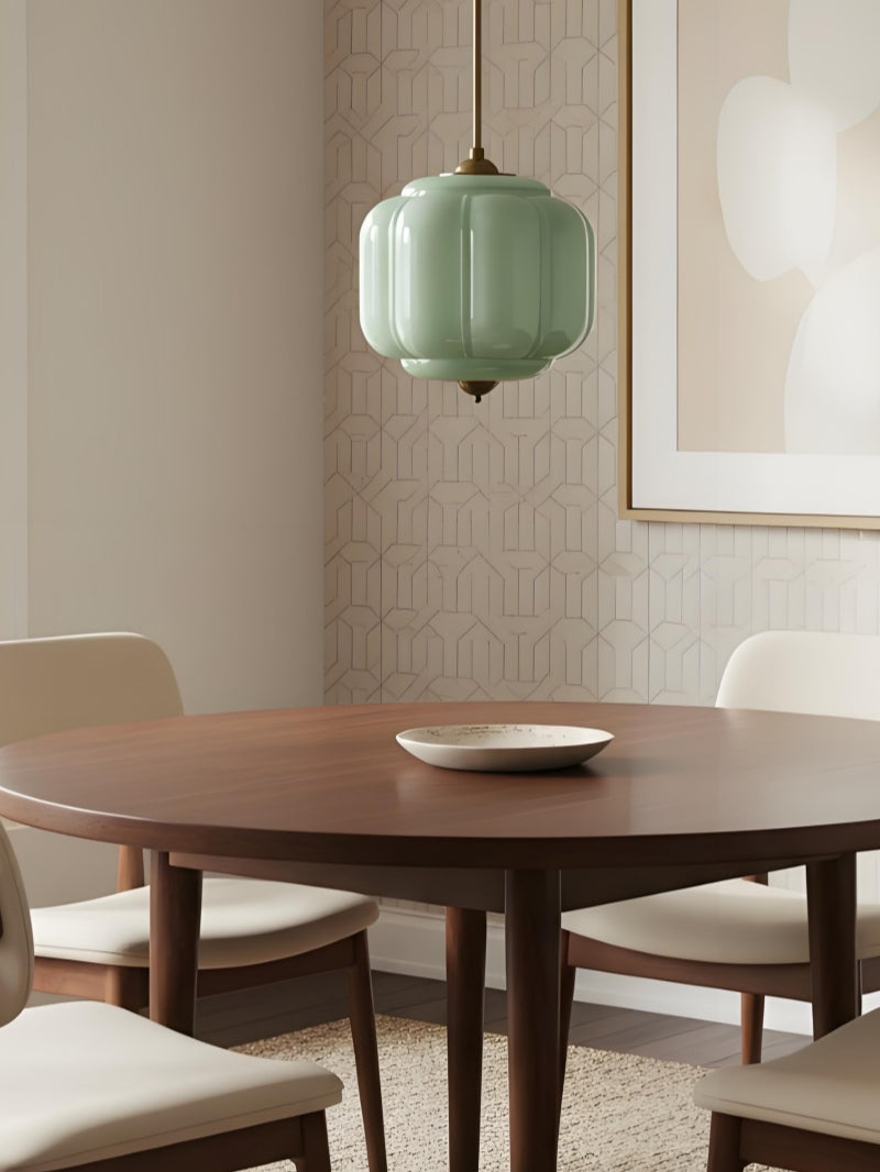 Vintage Kroonluchter met Crèmekleurige Glazen Kappen – Hanglamp in Retro-Stijl voor Eetkamer & Woonkamer | Sansoti