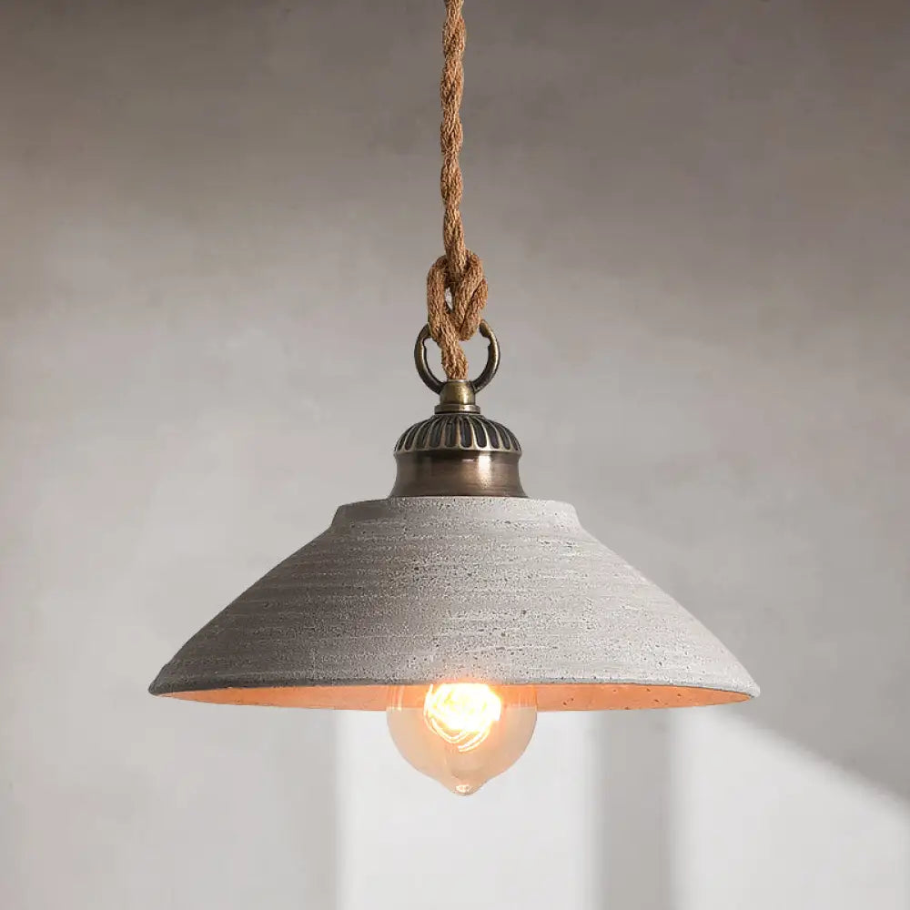 Betonowa lampa wisząca, szara, do jadalni, minimalistyczny design, oświetlenie sufitowe, skandynawskie, industrialne, E27 | Sansoti