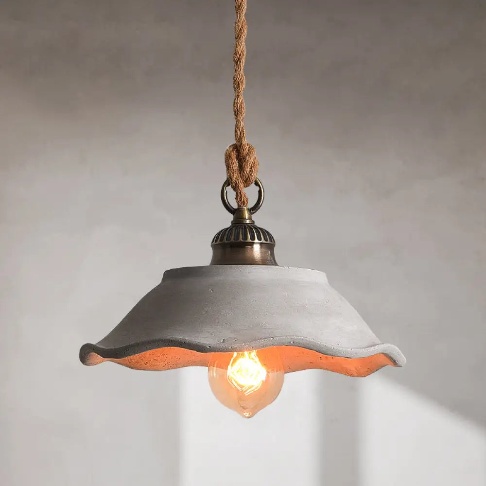 Betonowa lampa wisząca, szara, do jadalni, minimalistyczny design, oświetlenie sufitowe, skandynawskie, industrialne, E27 | Sansoti