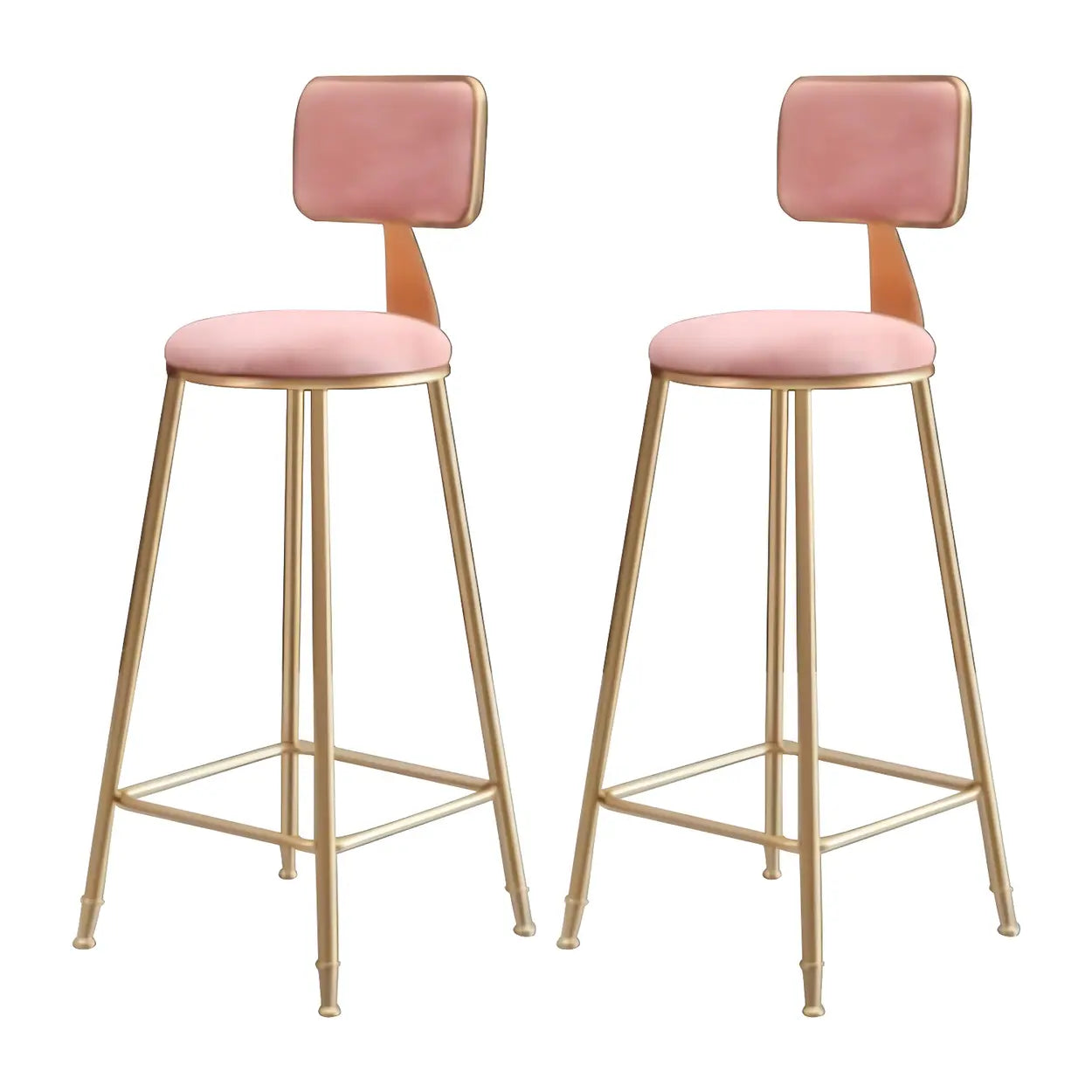 Tabouret de Bar en Velours Luxe avec Dossier et Piètement Métallique Doré – Chaise de Bar Glamour Moderne pour Îlot de Cuisine et Bar à Domicile | Restfield