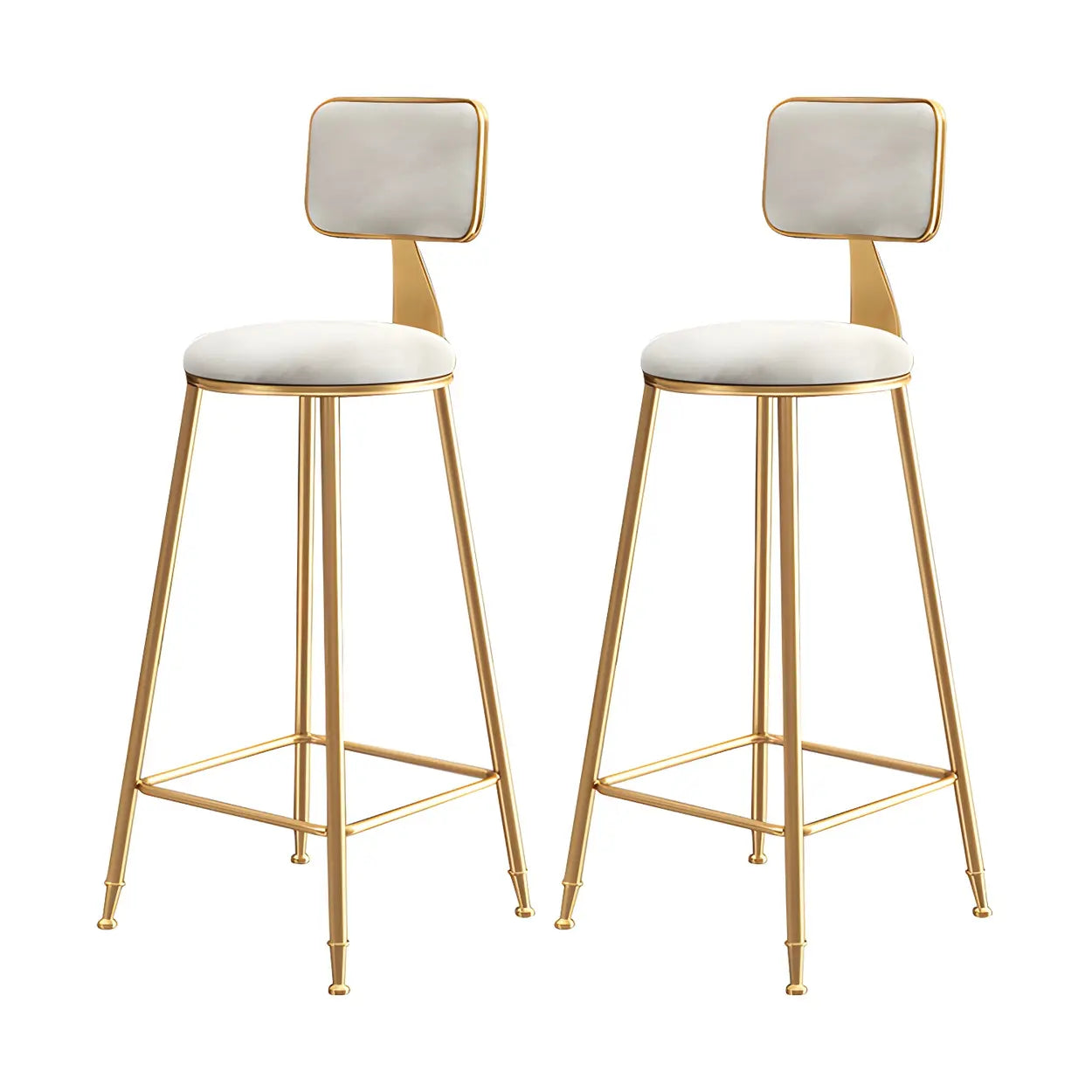 Tabouret de Bar en Velours Luxe avec Dossier et Piètement Métallique Doré – Chaise de Bar Glamour Moderne pour Îlot de Cuisine et Bar à Domicile | Restfield