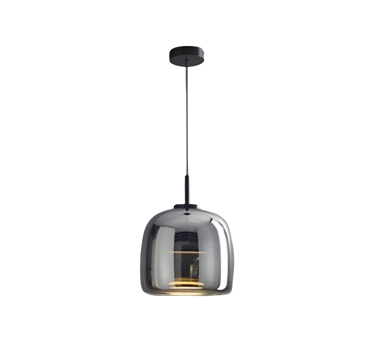 Hängelampe Rauchglas Retro Trio Handgeblasen Dimmbar Verstellbar Schwarz | Restfield
