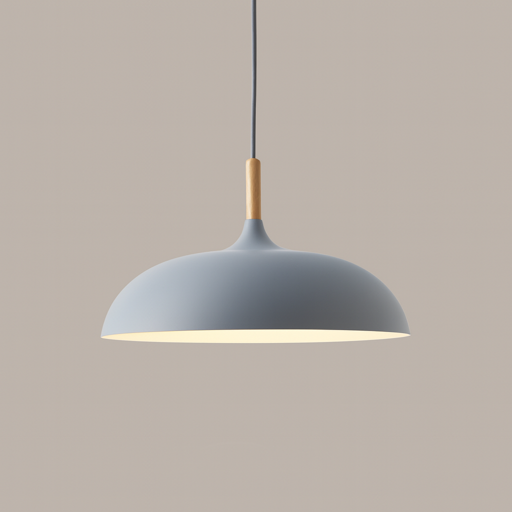 Hängelampe Pastell Aluminium Holz Retro Kuppel Kugel E27 Kinderzimmer Wohnzimmer | Restfield