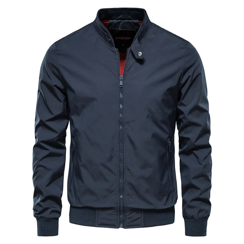 Blouson bomber léger pour homme, col côtelé, modèle classique d’été, allure raffinée, style moderne décontracté | Sansoti