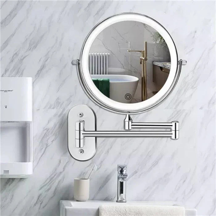 Miroir de maquillage LED éclairé pour salle de bain et maquillage | Grossissant et rechargeable | Restfield