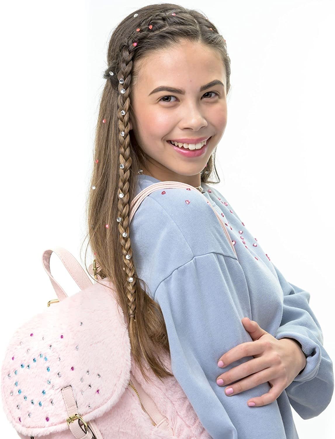 Haarstempel met Steentjes voor Kinderen 180 Kleurrijke Edelstenen Glitter Haaraccessoire Decoratie Set | Sansoti