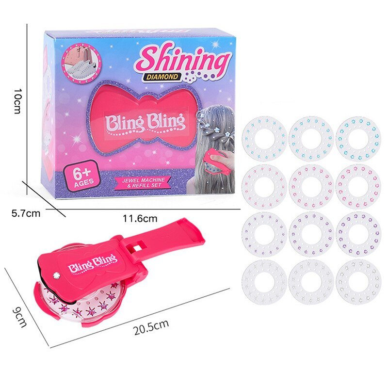Haaraccessoire Applicator met Glinsterstenen voor Kinderen en Volwassenen Inclusief Sterren en Bloemen | Sansoti