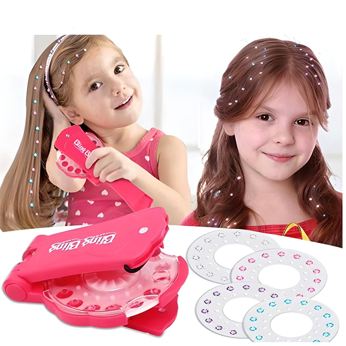 Haaraccessoire Applicator met Glinsterstenen voor Kinderen en Volwassenen Inclusief Sterren en Bloemen | Sansoti