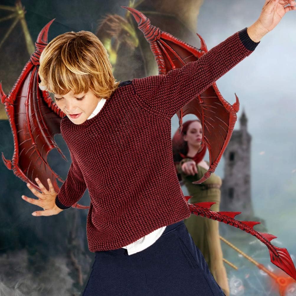 Ensemble de déguisement 3D ailes de dragon avec masque et queue pour enfants, cosplay fantasy, fêtes d’Halloween et carnaval | Sansoti