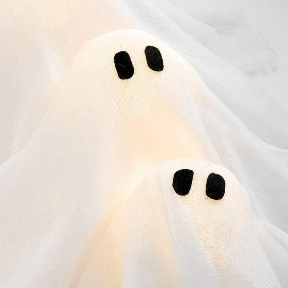 Verlichte Halloween Krans met 12 Spookjes en LED Verlichting voor Deur Muur Raam Party Feest Decoratie | Sansoti
