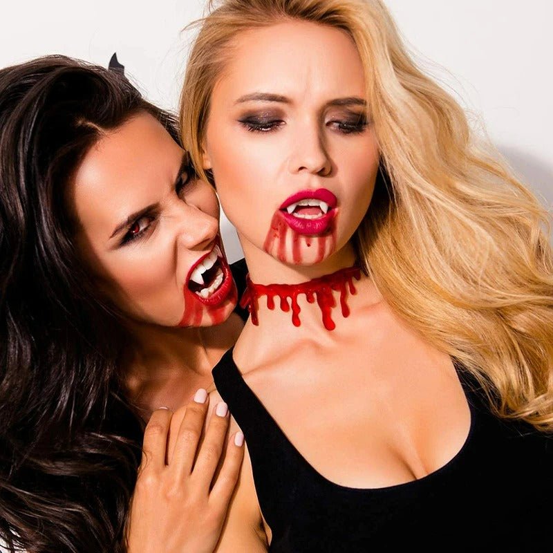 Choker na Halloween z kroplami krwi – obroża z imitacją krwi do kostiumu horroru, cosplayu i na imprezę | Sansoti