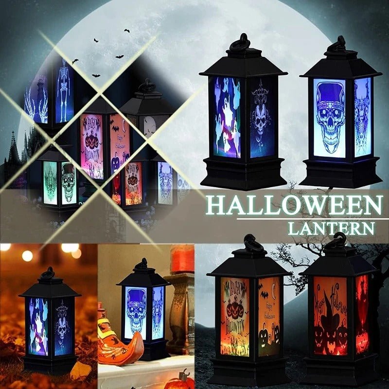 Decoratieve LED-lantaarn met Flakkerlicht Halloween Sfeerverlichting Binnen Buiten Tuin Tuindecoratie Sfeerlamp | Sansoti