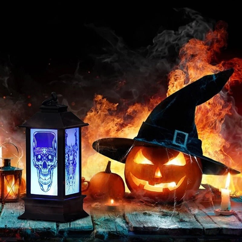 Decoratieve LED-lantaarn met Flakkerlicht Halloween Sfeerverlichting Binnen Buiten Tuin Tuindecoratie Sfeerlamp | Sansoti