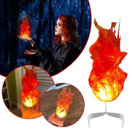LED Zwevende Vuurbol Decoratie met Realistisch Gloeieffect voor Halloween Feestdagen Binnen Buiten Sfeerverlichting | Sansoti
