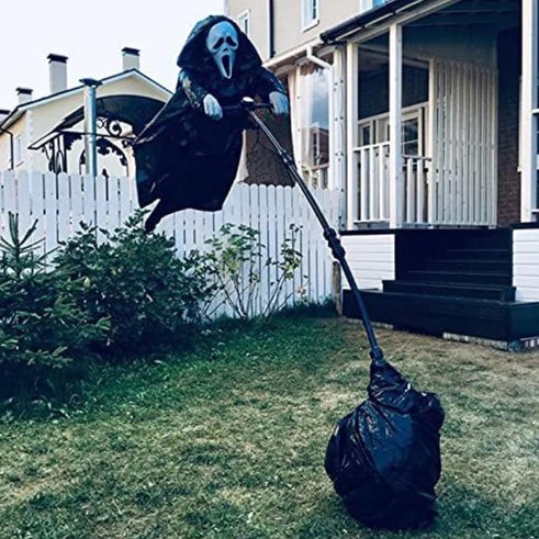 Decorative Scarecrow with Ghost Face for Halloween Garden Patio Outdoor Decoration Moving Weather Scarecrow | Sansoti