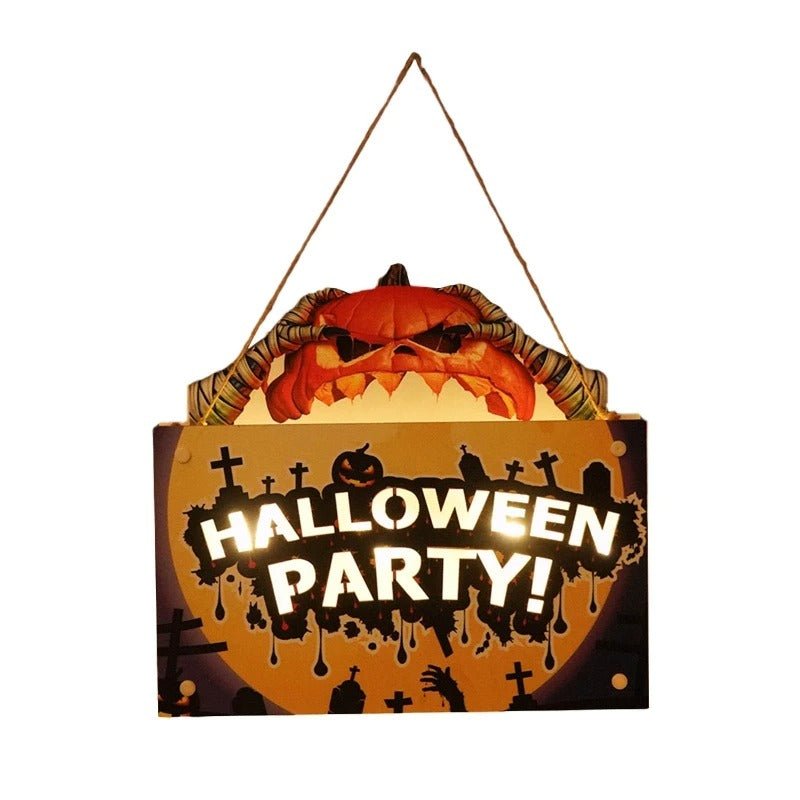 Houten Halloween Deurhanger met Pompoen en Heksenprint voor Feestelijke Herfstsfeer en Decoratie Thuis | Sansoti