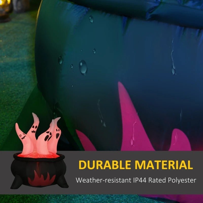 Inflatable Halloween Cauldron with LED Ghost Decoration for Garden Lighting, Outdoor Party Decoration, Witch | Sansoti