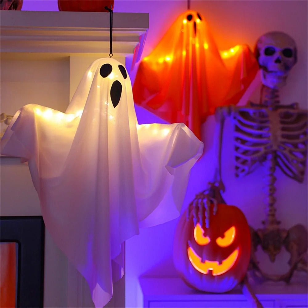 Fantôme lumineux à piles avec éclairage LED pour Halloween et décoration de façade, intérieur et extérieur | Sansoti