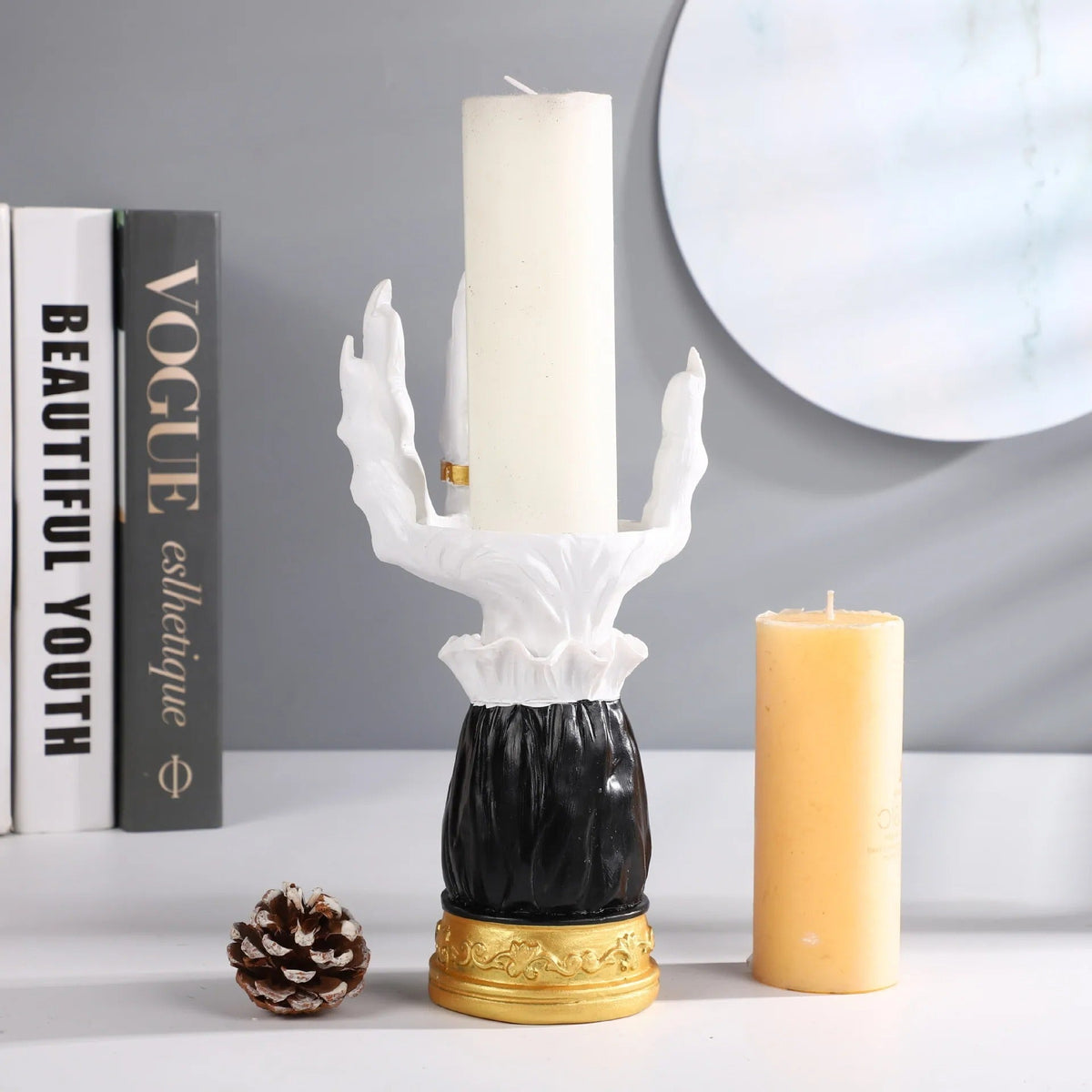 Heksenhand Kandelaar Halloween Decoratie Griezelig Gothic Handvorm Kaarsenhouder voor Sfeervolle Themafeesten | Sansoti