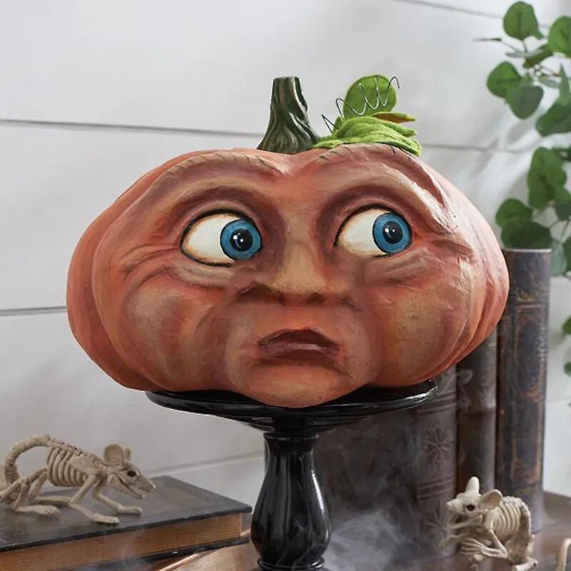 Kürbisfigur Gartendekoration Halloween Harz Wetterfest Lustiges Gartenornament Festdekoration Außendekoration | Sansoti