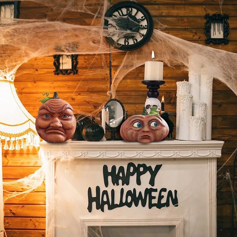 Kürbisfigur Gartendekoration Halloween Harz Wetterfest Lustiges Gartenornament Festdekoration Außendekoration | Sansoti