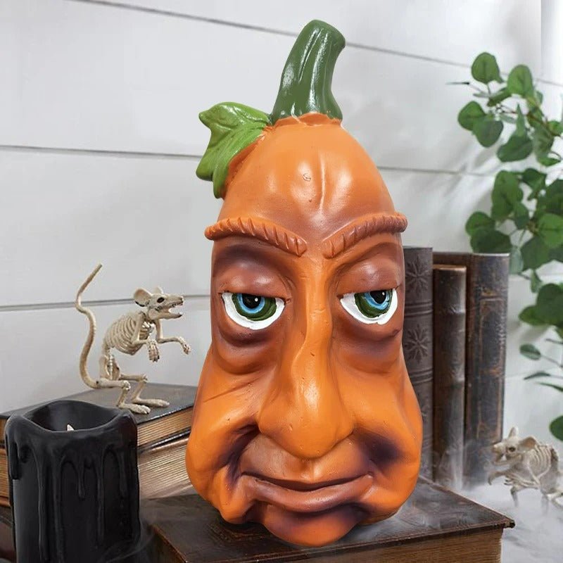 Figurine citrouille fantôme pour jardin - Ornement de jardin en résine résistant aux intempéries avec motif fantôme - Décoration extérieure | Sansoti