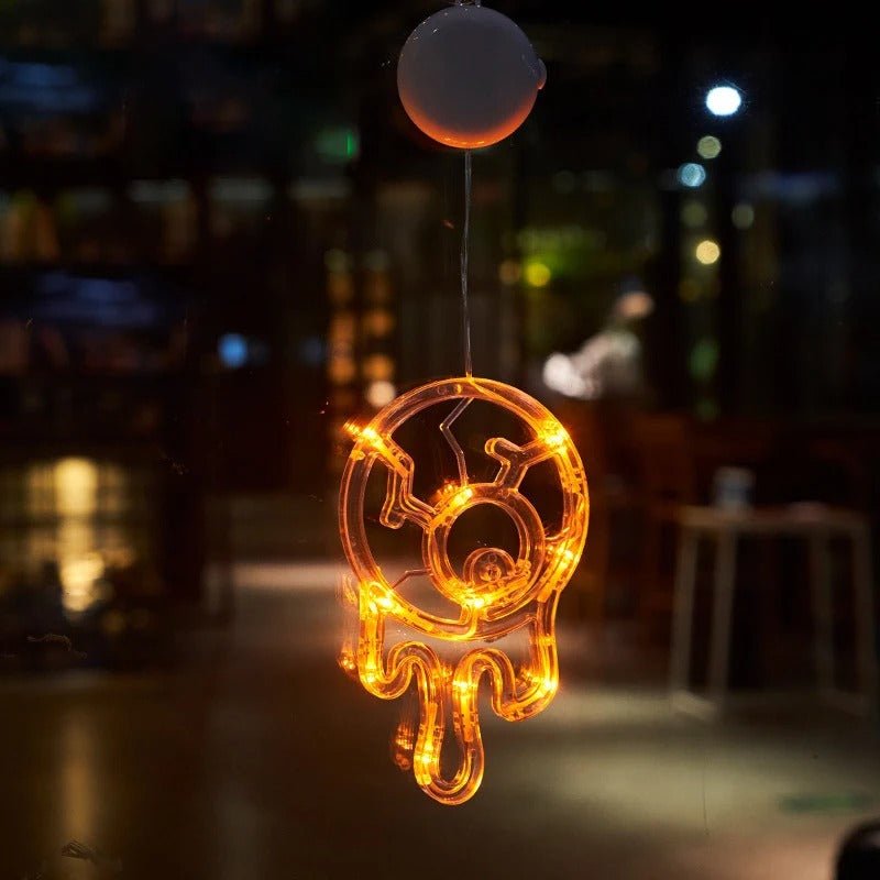 Halloween LED Suction Cup Lighting Creepy Window Ornament Decorative Mood Lighting Party Decoration | Sansoti